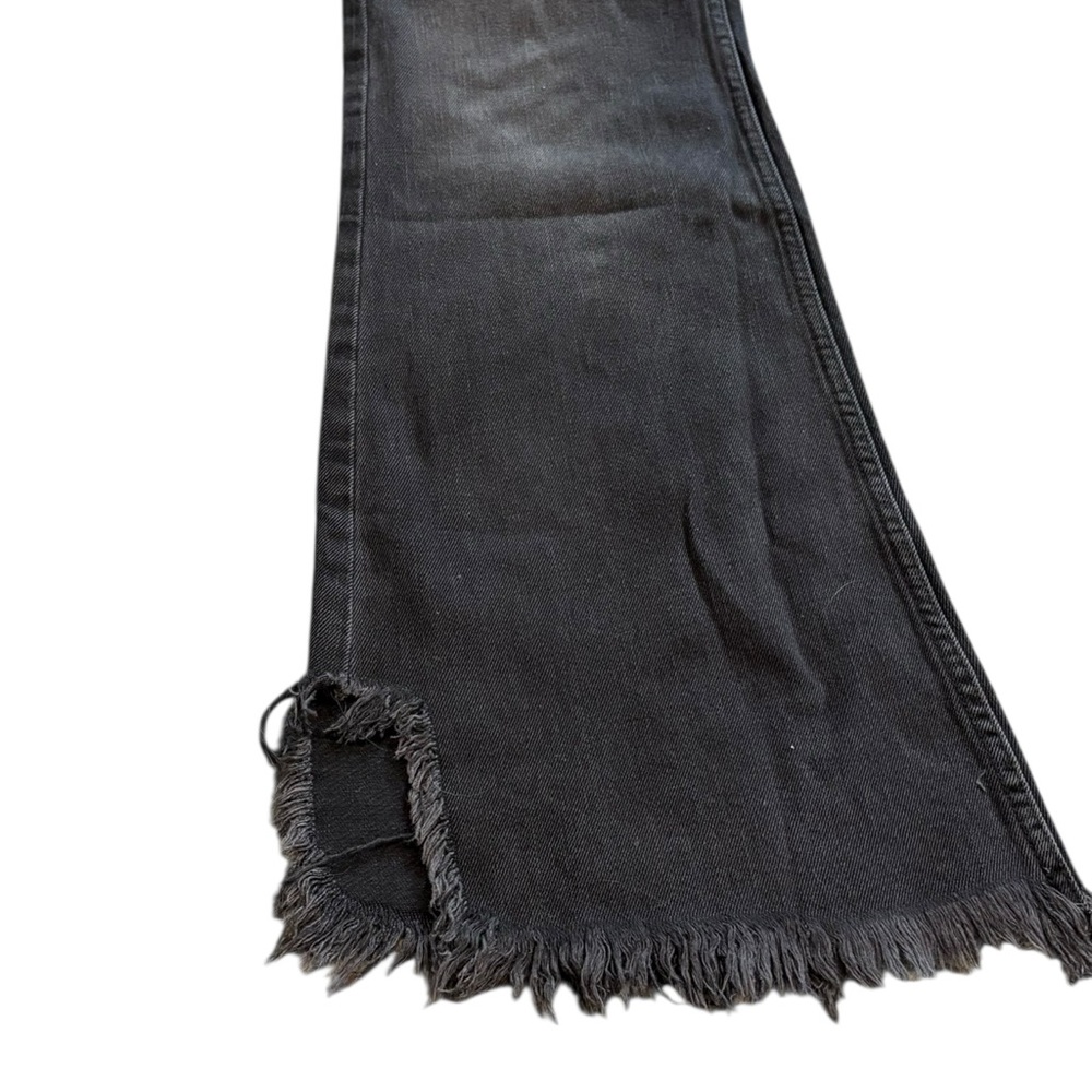 We The Free Flare Jeans Black Ash Wash Raw Hem High Rise Size 25 Free People - Picture 8 of 8